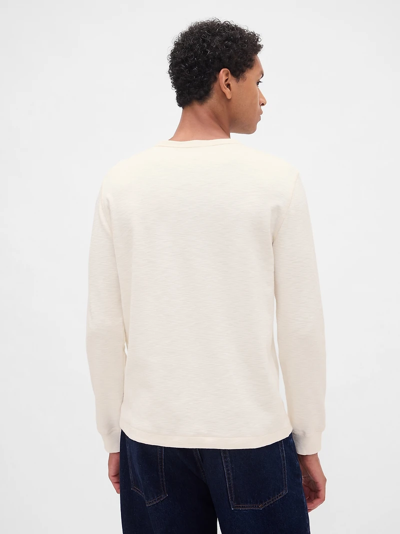 Double-Knit Henley T-Shirt