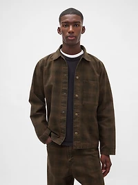 Plaid Canvas Denim Overshirt