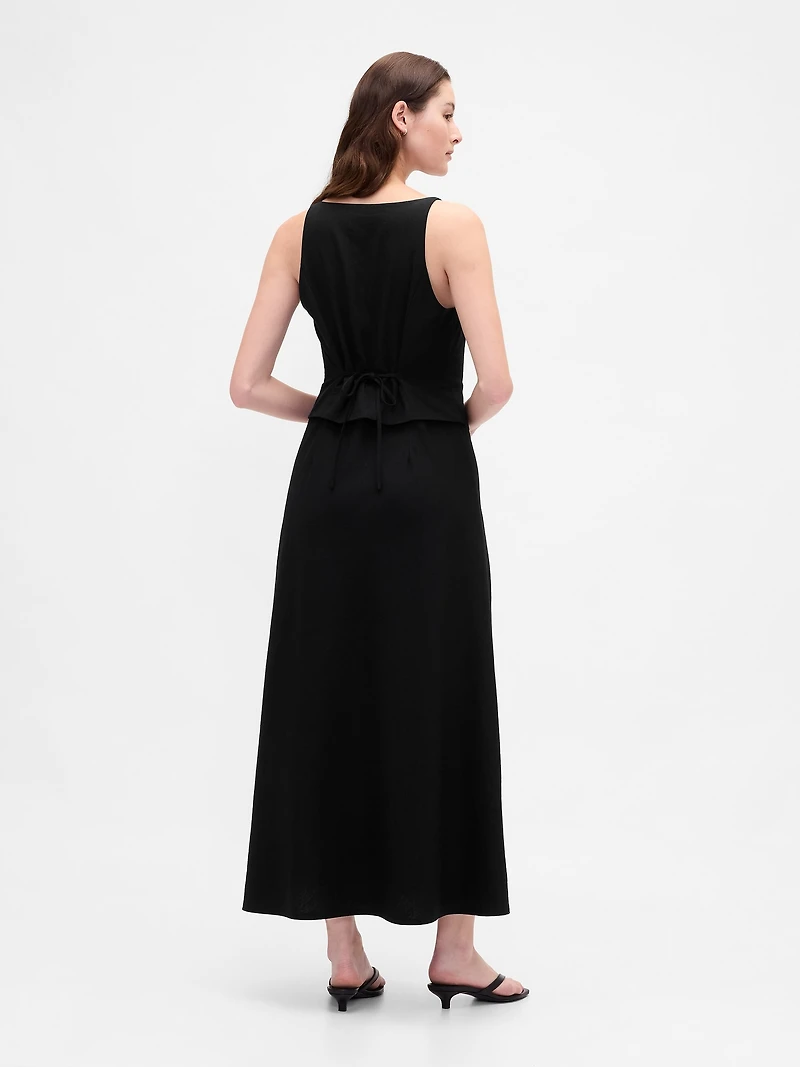 Linen-Blend Vest Maxi Dress
