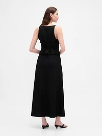 Linen-Blend Vest Maxi Dress