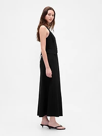 Linen-Blend Vest Maxi Dress