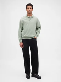 Heavyweight Oversized Polo Shirt Sweatshirt