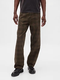 Plaid Canvas Baggy Jeans