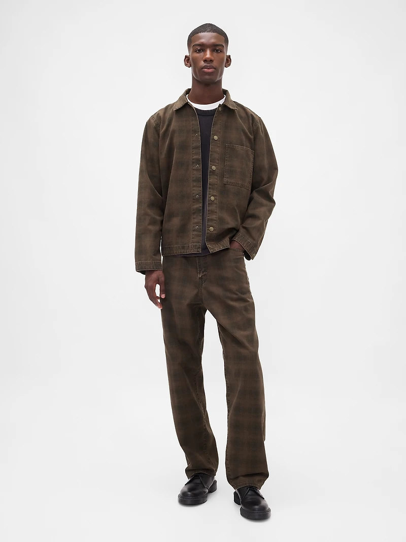Plaid Canvas Denim Overshirt