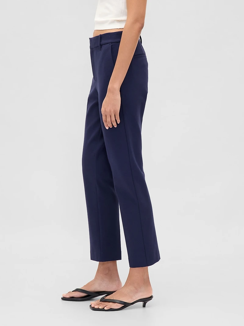 High Rise Ponte Slim Crop Pants