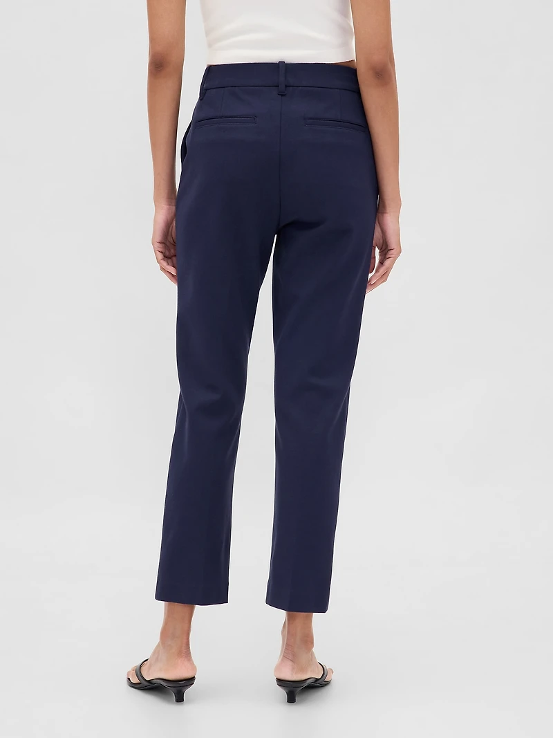 High Rise Ponte Slim Crop Pants