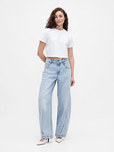 × BÉIS High Rise Barrel Jeans