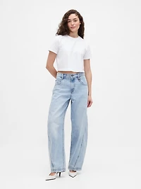 × BÉIS High Rise Barrel Jeans
