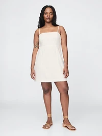 Linen-Blend Mini Dress