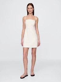Linen-Blend Mini Dress