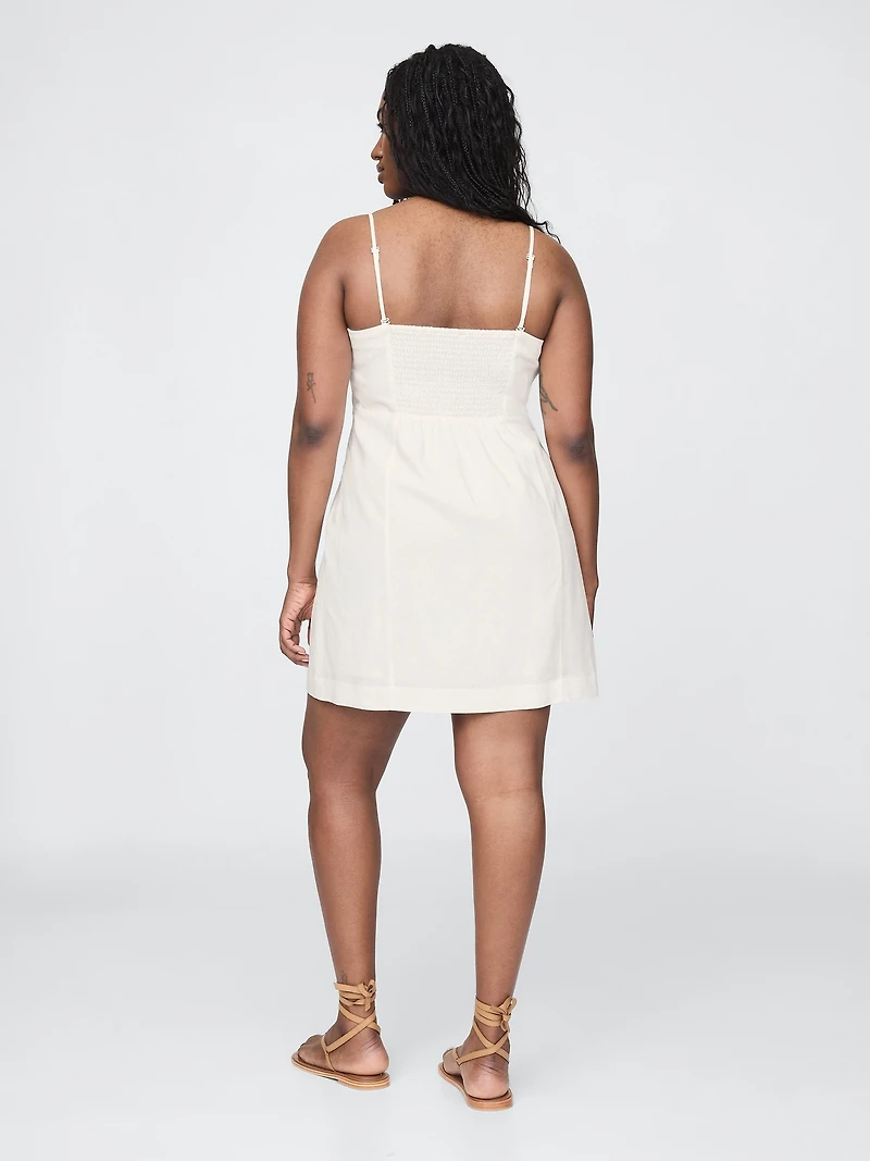 Linen-Blend Mini Dress