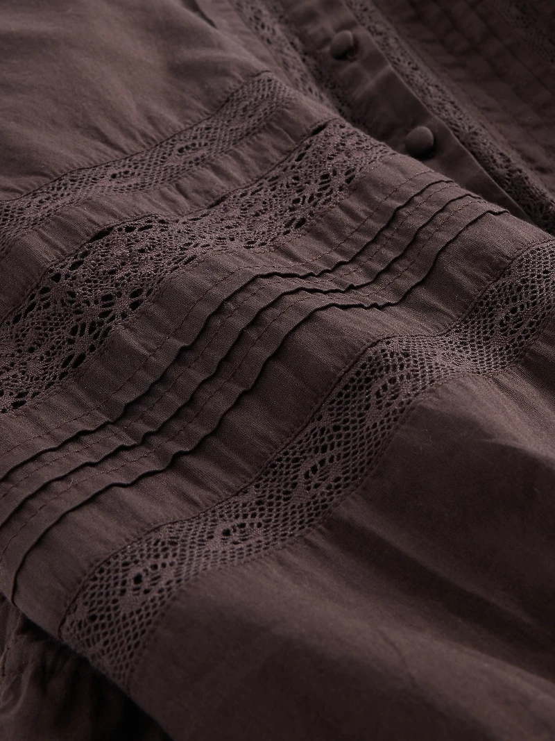 Lace-Trim Voile Top