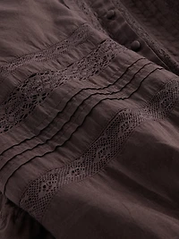Lace-Trim Voile Top