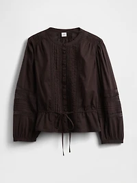 Lace-Trim Voile Top