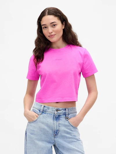 BÉIS Organic Cotton VintageSoft Crop Graphic T-Shirt