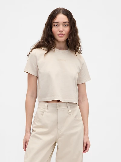 BÉIS Organic Cotton VintageSoft Crop Graphic T-Shirt