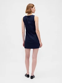 Linen-Blend Mini Shift Dress