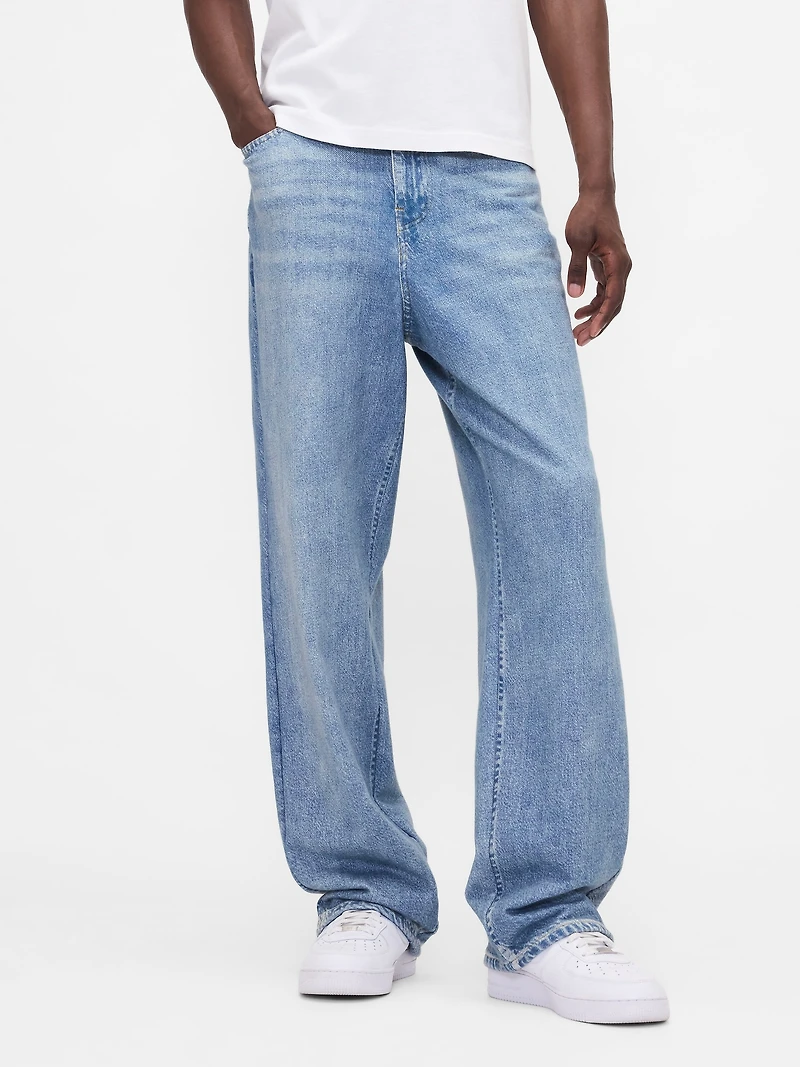 × BÉIS Knit Denim Baggy Jeans