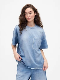 T-shirt à poche en tricot de denim x BÉIS