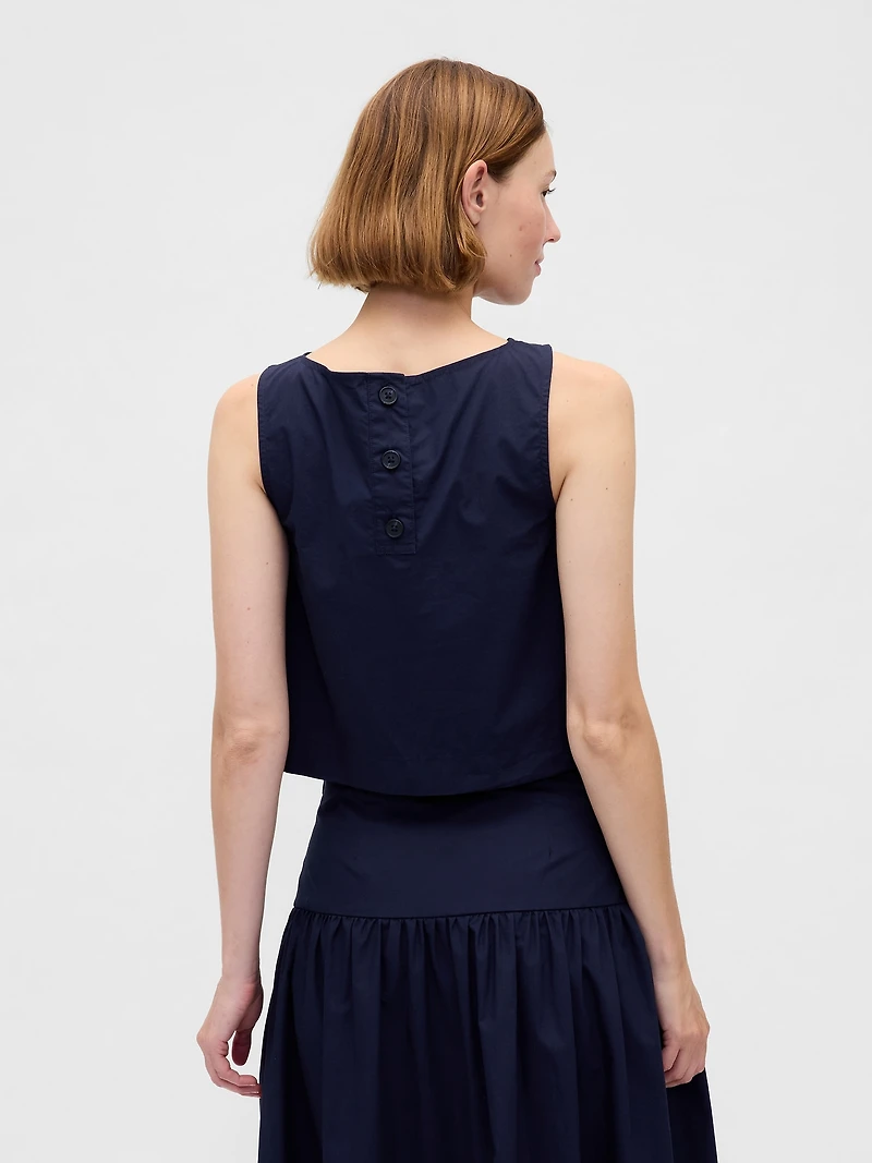 Boatneck Shell Crop Tank Top