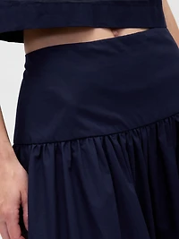 Poplin Drop-Waist Maxi Skirt