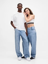 × BÉIS Knit Denim Baggy Jeans