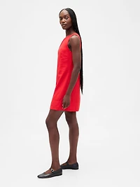 Linen-Blend Mini Shift Dress