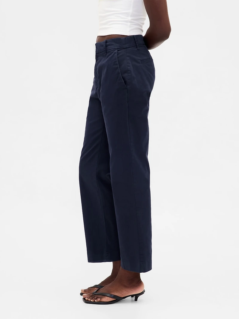 Mid Rise Straight Khakis