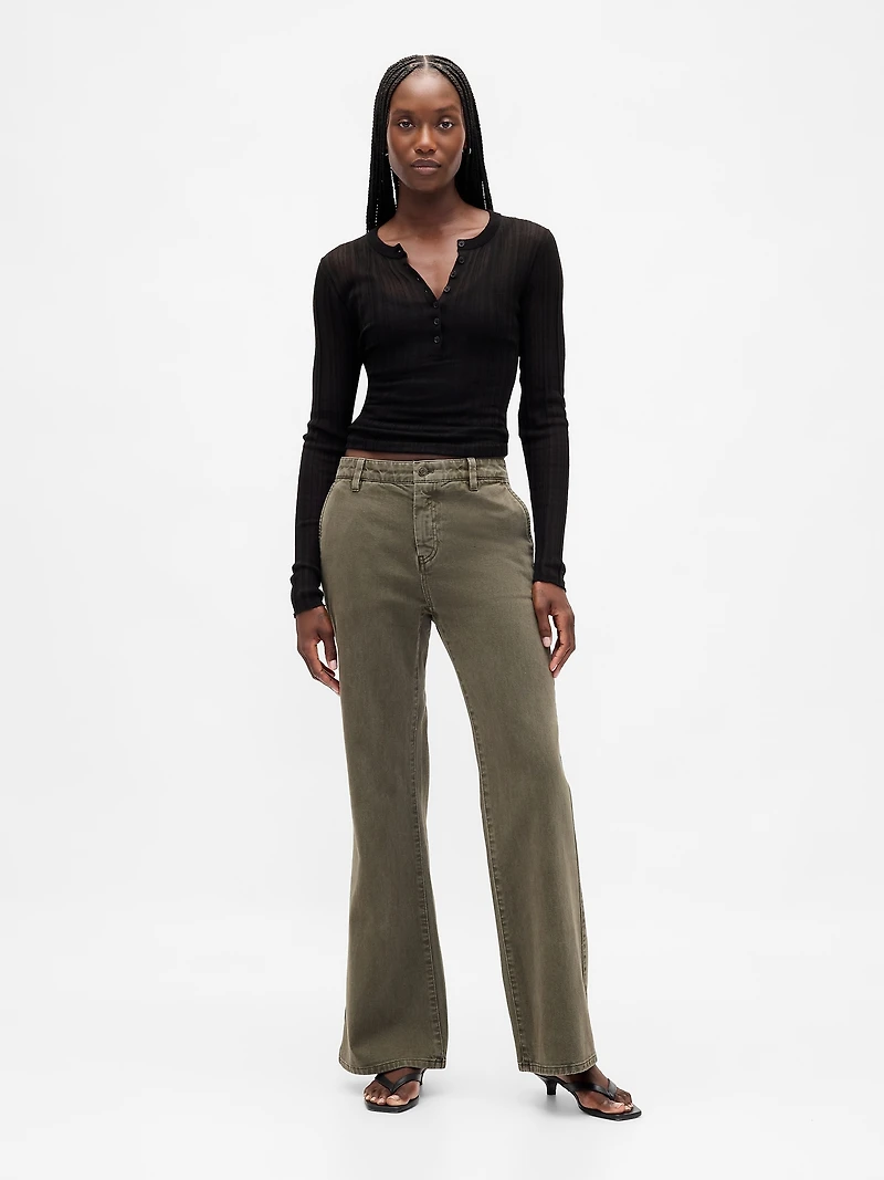 Low Rise Flare Khakis