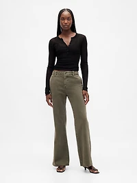 Low Rise Flare Khakis