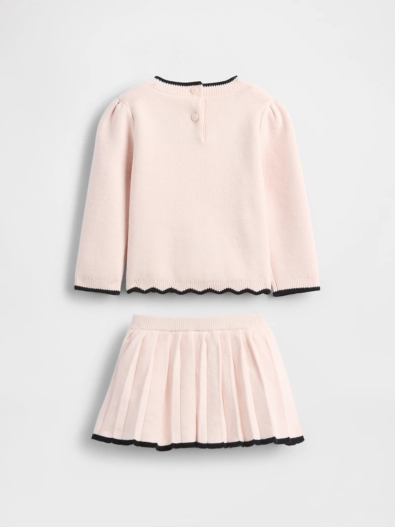 Baby Bow Sweater Skort Set