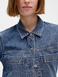 Denim Crop Shirt Jacket