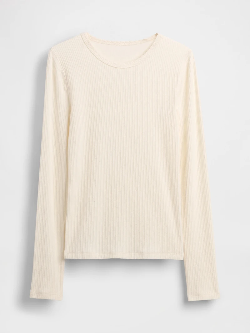 Pointelle Rib T-Shirt