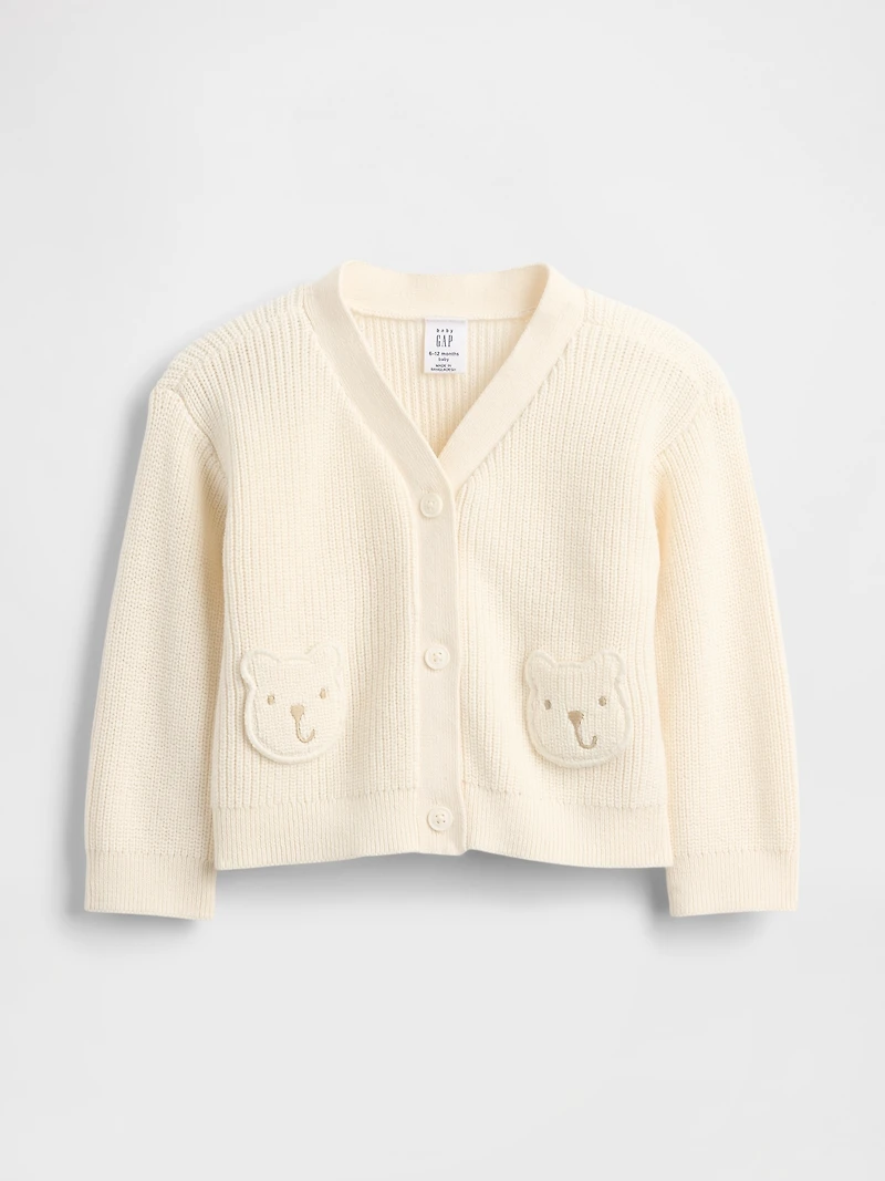 Baby Bear-Pocket Cardigan Sweater