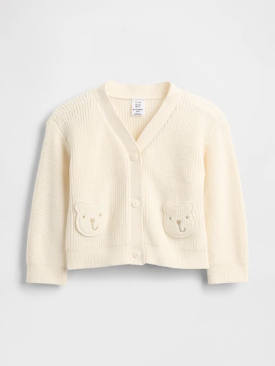 Baby Bear-Pocket Cardigan Sweater