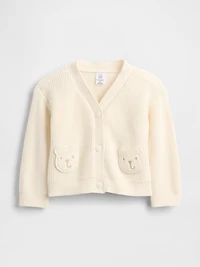 Baby Bear-Pocket Cardigan Sweater
