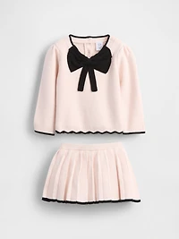 Baby Bow Sweater Skort Set