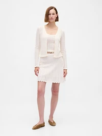100% Cotton Pointelle Cardigan