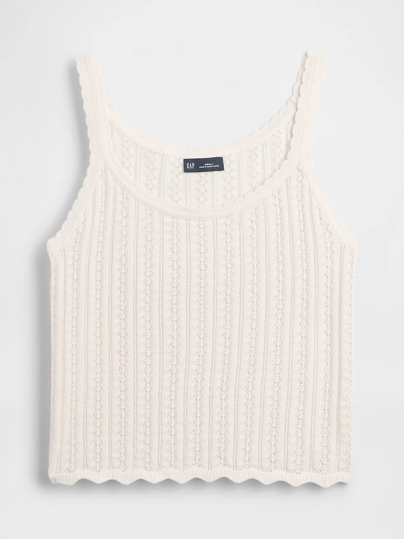 100% Cotton Pointelle Tank Top