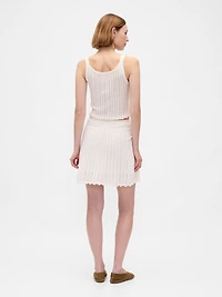 100% Cotton Pointelle Mini Skirt