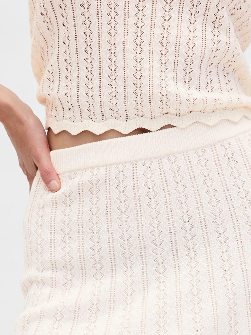 100% Cotton Pointelle Mini Skirt