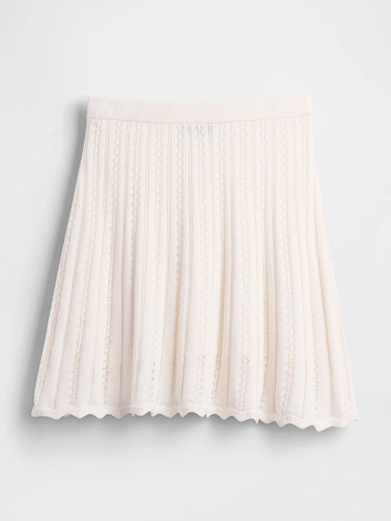 100% Cotton Pointelle Mini Skirt