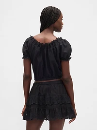 Eyelet Crop Top
