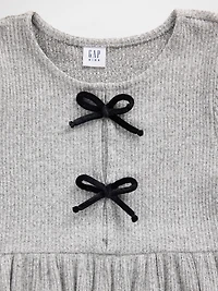 Kids Softspun Rib Bow-Front Dress