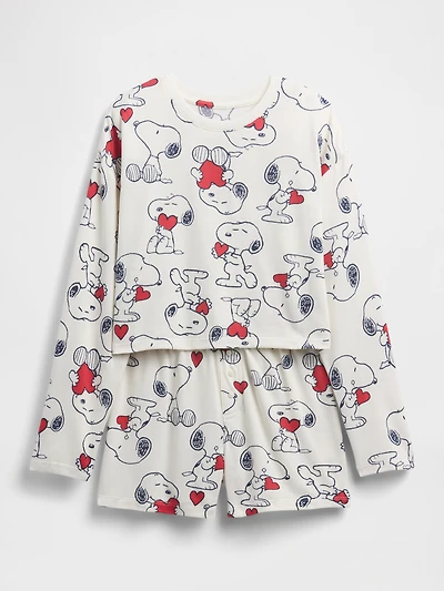 Kids Snoopy Recycled PJ Short Set