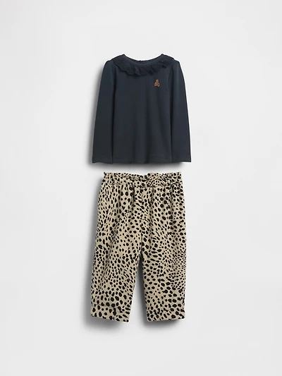 Baby Eyelet Collar Outfit Set