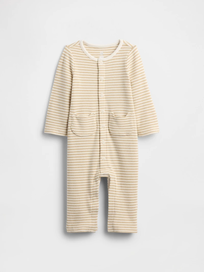 Baby Waffle Bear Pocket One-Piece