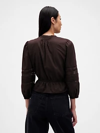 Lace-Trim Voile Top