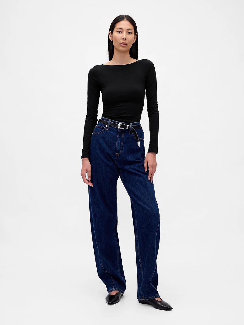 CloseKnit Jersey Boatneck Open-Back T-Shirt