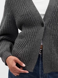 Barrel-Sleeve Cardigan Sweater